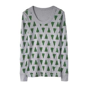 Hanna Andersson Tannenbaum Christmas tree holiday print scoop neck pajama top